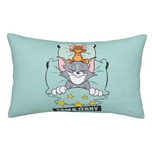トムとジェリー アニメ 枕カバー 軽量 抱き枕カバー 寝具カバー 防ダニ 抗菌 防臭 ファスナー付き ポリエステル 四節通用 家庭用 封筒式 枕かばー 人気 プレゼント 40x60cm(16"x24") vmi362g