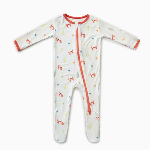 Image of Bamboo Little Soft Baby Footie Pajamas, Baby Clothes, Newborn Sleepers, 95% Viscose and 5% Spandex, 0-24 Months