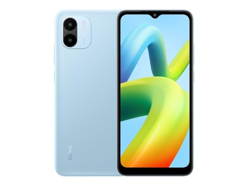 Xiaomi C3S Redmi A1 Smartphone, Pantalla Dot Drop de 6.52', Batería de 5000 mAh, Cámara de 8 MP, Color Azul Claro, 2 + 32 GB