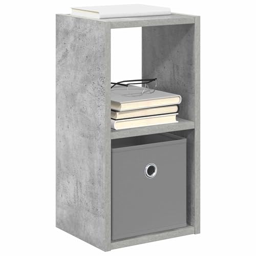 Table de chevet béton gris design moderne en bois avec rangements - 5