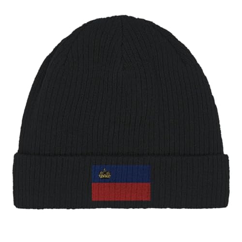 Bonnet en coton drapeau du Liechtenstein brodé - Accessoire textile premium