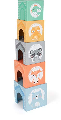 Pastel Animals Stacking Tower By Small Foot – Nesting And Stacking Cups – Building Blocks Develop Fine Motor Skills – Classic 10 Piece Educational Game For Toddlers – Ages 12+ Months #TOP5