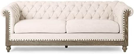 Christopher Knight Home Castalia Sofas, Beige + Dark Brown