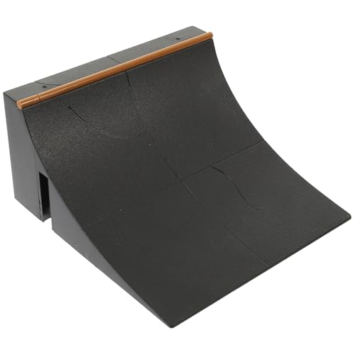 Alasum Mini Finger Skateboard Park Ramp Obstacle for Kids, Plastic Fingerboard Skate Park Accessories, Black, 5.51x5.51x2.75 Inches, Ideal for Finger Skateboard Enthusiasts, 1pc (No Skateboard Include