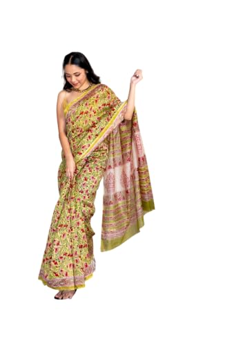 Sundari Designs yellow chanderi silk saree – image 2