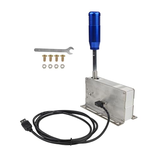 BaotyJie Levier de Vitesse Séquentiel USB pour 10 7 XP Simulation Shifter Frein à Main, Levier de Vitesse Métallique pour Simulation de Conduite, Accessoire...