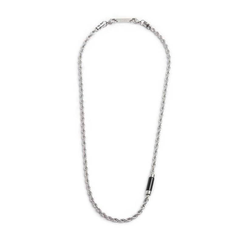 Chaîne corde Marlù Homme collier acier argenté pour un style urbain chic