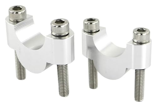 Lenkererhöhung Motorrad Für Kawasaki Für KLX400SR Für KLX400R Für KLX650R Für KLX300 Für KLX110 Für KLX230 Lenker Bar Steigleitungen Motorrad 22mm 7/8"(Silver Riser 20mm)