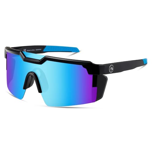 Image of kimorn Polarized Sports Sunglasses for Men, Warp Around Goggles Sun Glasses with UV400 Protection for Driving Fishing