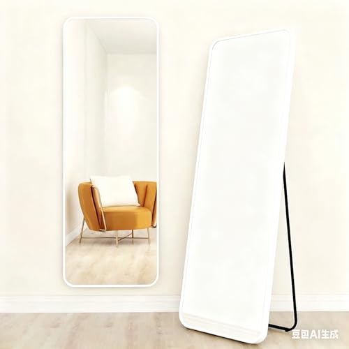全身鏡 姿見鏡 2Way 壁掛け鏡 スタンドミラー 丸角 飛散防止 軽量 コンパクト設計 おしゃれ 大型鏡 幅45cmⅹ高さ155cm