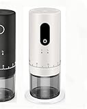 First Grind - Molinillo de café recargable mientras se carga con pantalla LED mejorada, molienda 1.7 veces más rápida con 38 ajustes externos ajustables y rebabas de cerámica, portátil para viajes