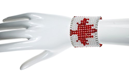 Karen Curtis Swarovski Crystal Canadian Flag Cuff Bracelet #TOP3