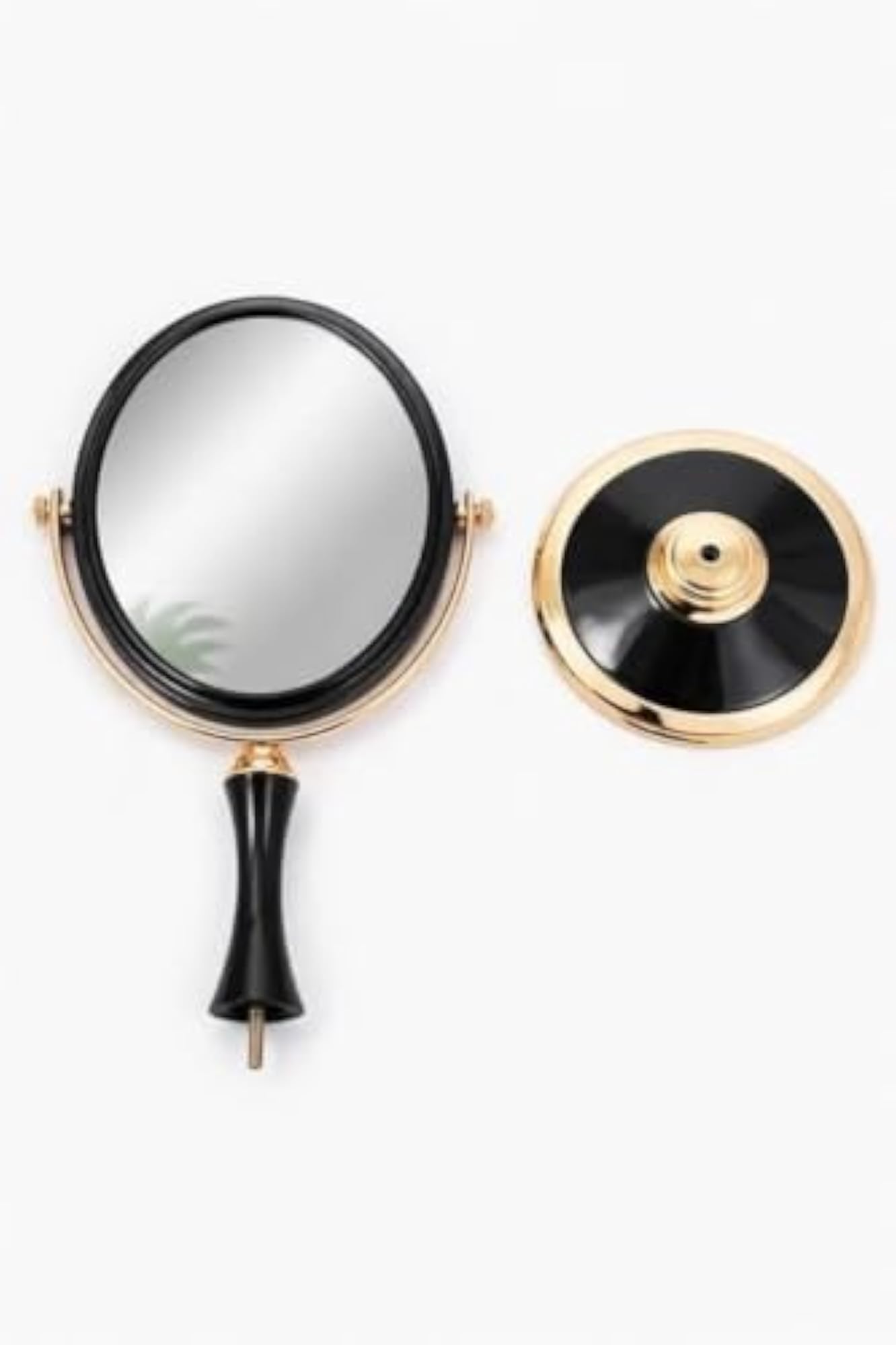 Double-Sided Vanity Mirror with Stand and Rose Design