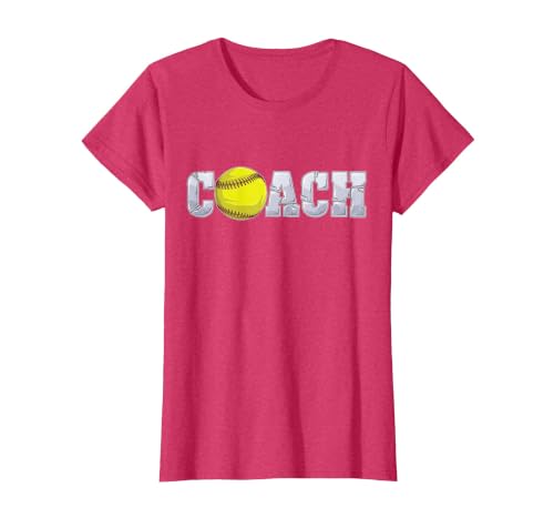 Softball Coach Coaching Assistant Coach Softball Team Men T-Shirt, Women, Red Heather, 3X-Large