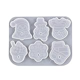 Stampo in silicone epossidico per frigorifero natalizio, gancio senza fori, per lavagna bianca e decorazioni per frigorifero, stampi in silicone epossidico in cristallo