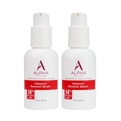 Alpha Skin Care Renewal Serum, 14% Glycolic AHA, Rejuvenating & Smoothing, Exfoliates, Hydrates, Evens Skin Tone, 2 Pack
