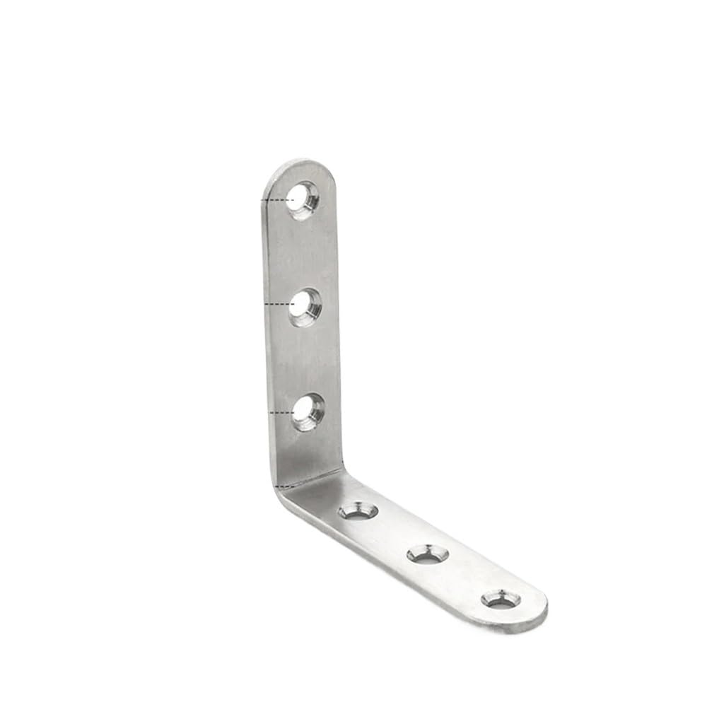 Sunrrafck One Color 5Pcs Stainless Steel Corner Bracket 90 Degree Right Angle For Wood Furniture Bedframe Cabinet L Shaped Triangular Brackets Support(80X80x19)