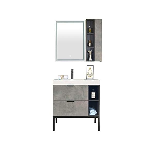 NEHARO Bathroom Mirror Cabinet Floor-standing Bathroom Cabinet Combined Wash Basin Mirror Cabinet for House