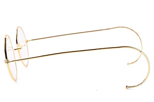 Image of Agstum Blue Light Blocking Reading Glasses, Small Round Wire Rim Readers for Computer Use Anti-Glare Cut UV400