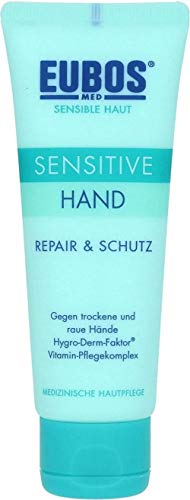 Eubos Sensitive Hand Repair & Schutz Creme Spar-Set 2 x 75 ml Gegen trockene und raue Hände Hygro-Derm-Faktor Vitamin Pflegekomplex