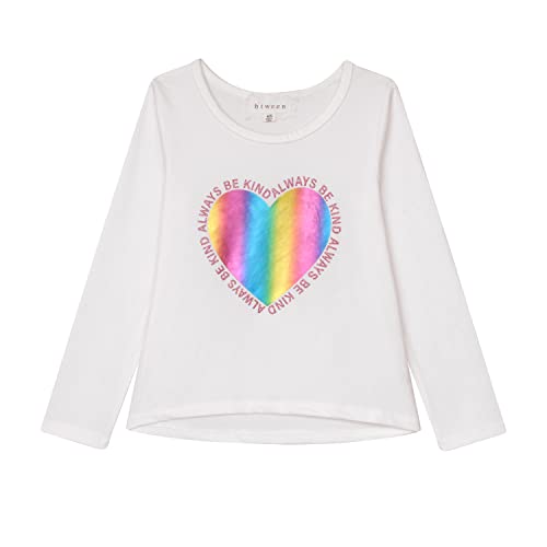 Image of Girls Long Sleeve Fall Graphic Tops, School Sports Tees, 4 Pack Multiple Pattern Tshirts