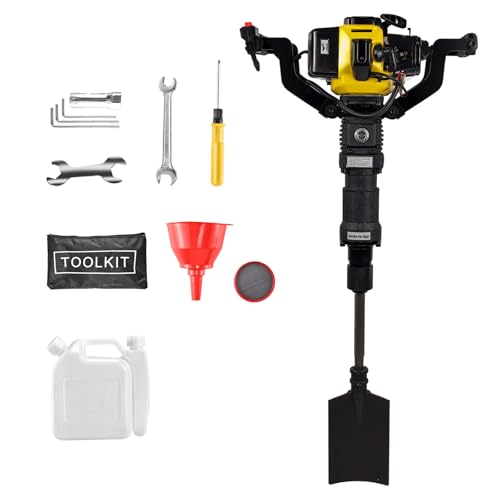 52cc Gas Powered Planting Shovel Digger 2-Stroke Planting Auger for Tree & Fence High Torque Portable Earth Drill for Farm Garden & Landscaping Shovel & Spade Alternative
