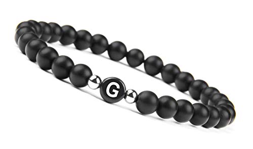 GD GOOD.designs EST. 2015 ® Pulsera de Perlas de Pareja con la Letra (Regalo para Parejas) Pulsera de la Amistad para 3 (Letra G)