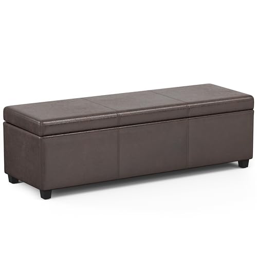 SIMPLIHOME Avalon Extra Large Storage Ottoman Bench - 54 inch