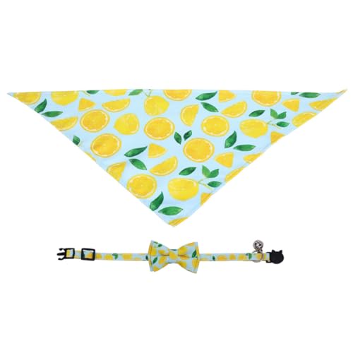 Collar cascabel para gatos bufanda triangular frutas Milisten pack 2 tela resistente 2