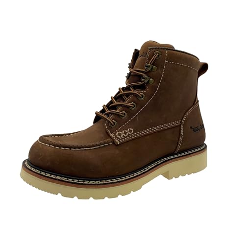 Ad Tec Men’s Apex 6” Soft Moc Toe Work Boot - 9190, ASTM F3445-21(SR), F2892-18 (EH) Certified, Full-Grain Leather, Whiskey Brown, 9 M