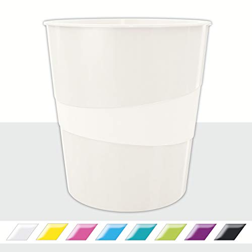 Preisvergleich Produktbild Leitz Papierkorb, 15 Liter, Kunststoff, Weiß, WOW, 52781001