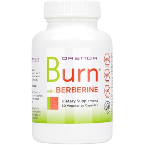 Orenda Burn - Advanced Wellness Support Supplement with Berberine HCI, Green Coffee Extract & African Mango - Promotes Healthy Weight Management, Cardiovascular Health & Energy Levels - 60 Capsules Cover