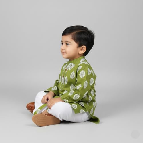 Image of Baby Ethnic Wear Festival Organic Cotton Soft and comfortable Dhoti Kurta Set Saraswati Puja Dress Panjabi for Kids Boy Girls