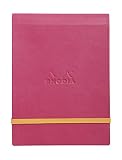 Clairefontaine 118462C - Une pochette Webpocket Rhodiarama 11,7x15,8 cm fermeture élastique, en simili cuir italien Framboise