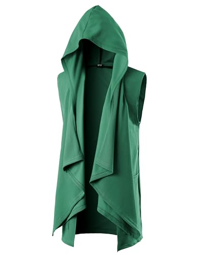 Gilet GIVON homme sans manches col châle vert petit