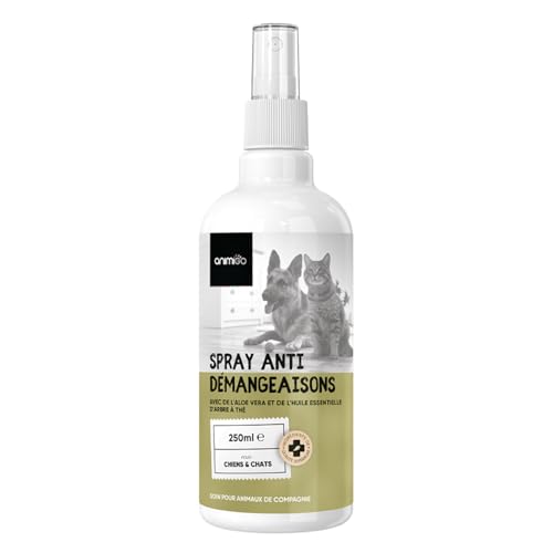 Animigo Anti Demangeaison Chien et Chat Spray 250ml - Formule 100% Naturelle Spray Anti Demangeaison Chien pour Irritation et Grattage - Adapté à Toutes Tailles et Races