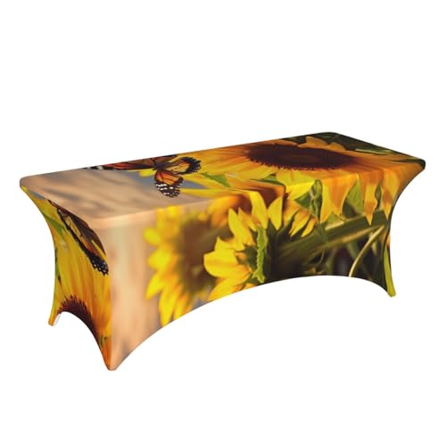Nappe tournesol papillon infroissable pour table rectangulaire sans repassage - 4