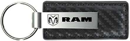 Au-TOMOTIVE GOLD Carbon Fiber Rectangular Leather Key Chain for Dodge Ram (Gunmetal)