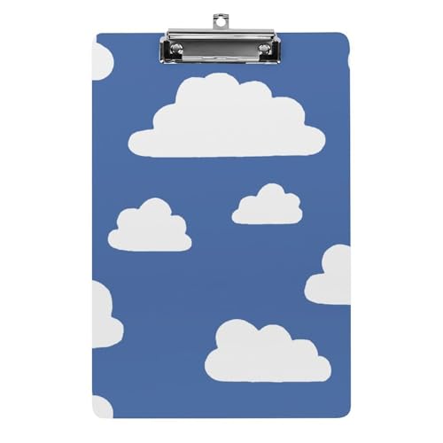 青い空 白い雲 会議パッド アクリル板 ワードパッド ライティングパッド プレートクランプ フォルダーボード 壁掛け 便利 文房具 クリップホルダ ルーズリーフバインダー フォルダ 書類ホルダー 用箋挟み A4 オフィス用品
