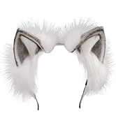 ILUFAM Handmade Fluffy Wolf Fox Cat Ears Headband Animal Anime Cosplay Party Headwear Fancy Dress...