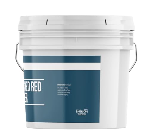 Earthborn Elements Crushed Red Pepper Flakes 1 Gallon Bucket, Pizza Topping, Hot & Spicy Flavor (48 Ounce)