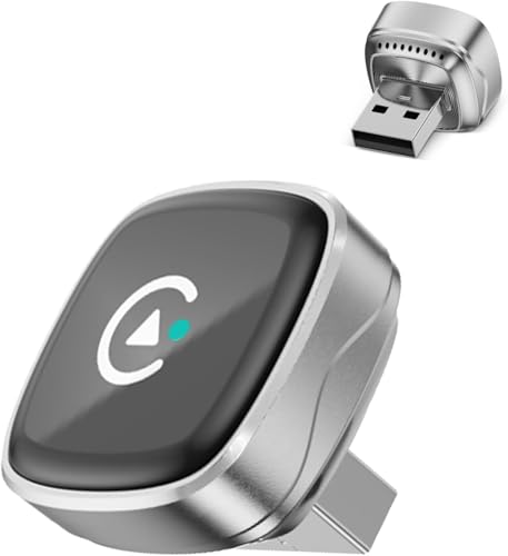 Ultra Mini Wireless CarPlay & Android Auto Adapter 2026 WLAN 6 Bluetooth 5.4 Kabellos CarPlay Adapter Plug & Play 35s Auto-Verbindung Stabil & Flüssig USB-A/C für iOS 10+ & Android 10+Silber