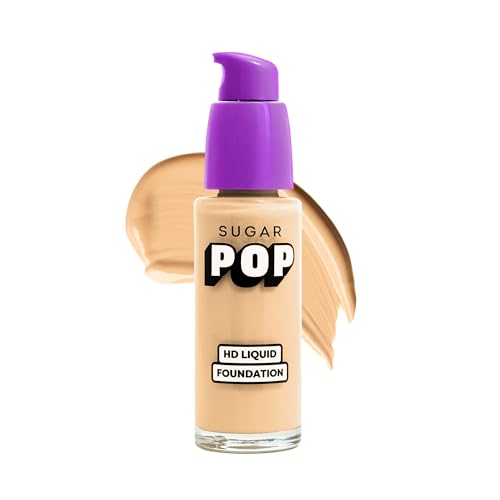 Image of SUGAR POP HD Liquid Foundation with SPF 30 | Lasts upto 16hrs | Full Coverage | Water-Resistant | Matte Finish | 30ml - 05 Almond