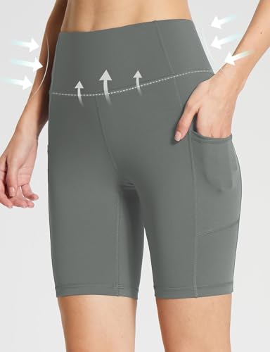 Image of baleaf Women's 8 inch / 5 inch / 3 inch Biker Shorts High Waist Yoga Workout Gym Running Volleyball Spandex Shorts with Pockets
