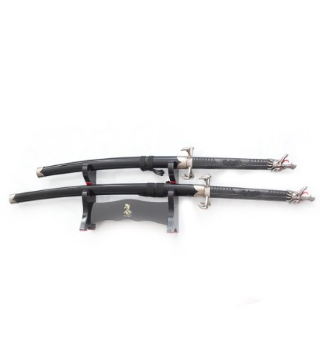 Présentoir En Bois Pour Deux Sabres – Support Katana – Noir