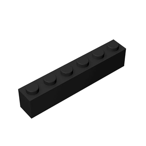 Classic Bulk Brick Block 1x6, 100 Piece Black Brick 1x6, Compatible with Lego Parts and Pieces 3009, Creative Play Set - Compatible with Major Brands(Colour:Black)