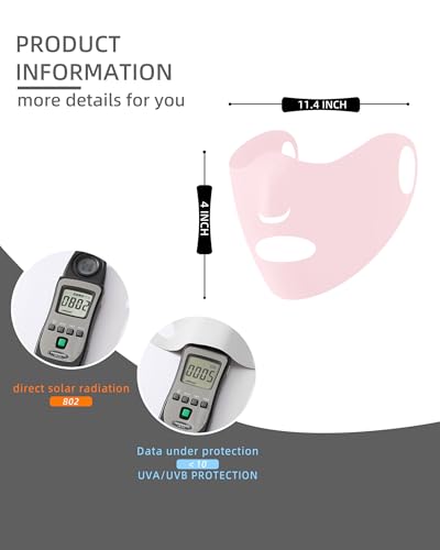 Hymeiluely UPF50+ Summer UV Face Mask Breathable Washable Sun Protection Face Shield Mask For Women Cycling Running Driving Hiking (Pink)