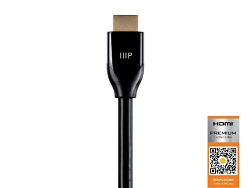 Monoprice 4K Certified Premium High Speed HDMI Cable - 4K60Hz, 18Gbps, HDR, 30ft, Black, 30' - Image 3
