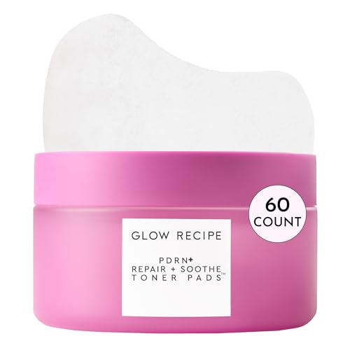 Image of Glow Recipe PDRN+ Repair + Soothe Toner Pads - Fragrance-Free Face Toner Pads for Sensitive Skin - Barrier Repair, Redness Reducing + Calming Hydration with Centella - Korean Skin Care (60 Face Pads)