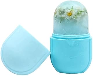 بكرة ثلج للوجه والعين HD-7060 - قالب ثلج من السيليكون لتدليك الوجه، أدوات العناية بالبشرة، مجموعة كبسولات للعناية بالبشرة، تزيل الخطوط الدقيقة وتقلص المسام، (أزرق)